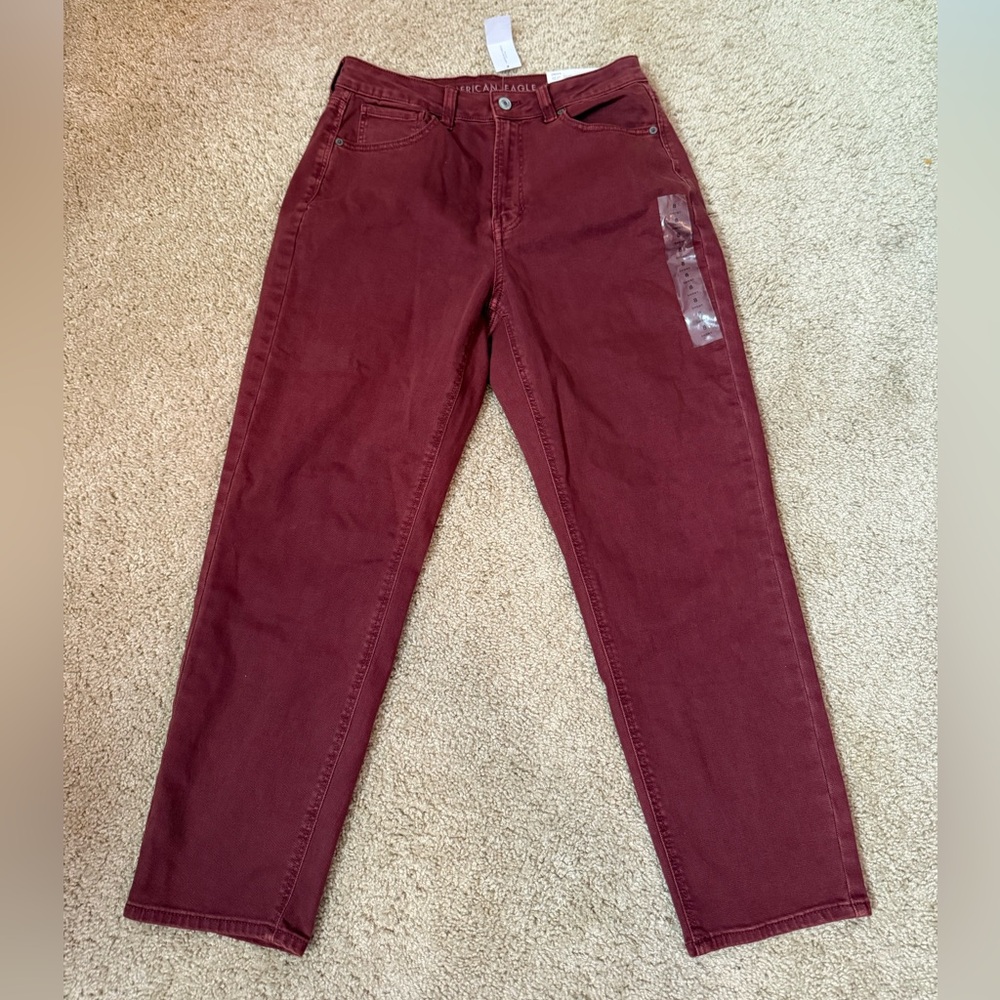 American Eagle Outfitters Maroon Mom Jeans